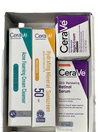 Complete Skin Care Kit – Night Cream, Retinol Serum, Acne Foaming Cleanser & Hydrating Mineral Sunscreen