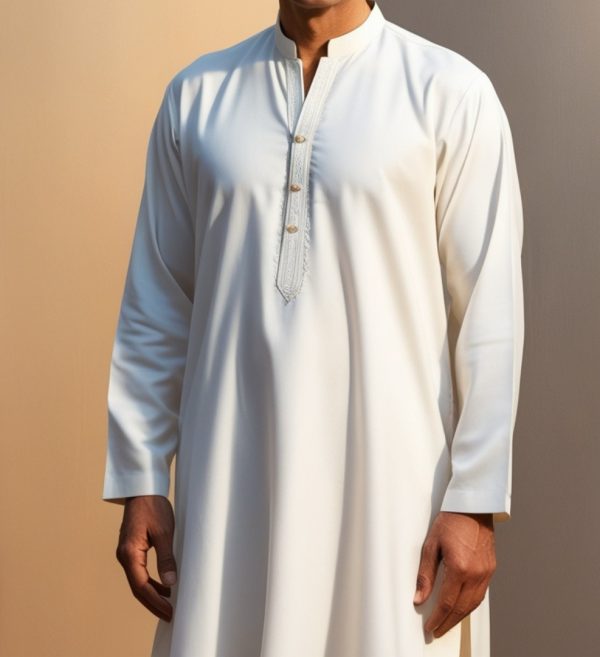 2 Piece Off White Unstitched Fabric Gents Cotton
