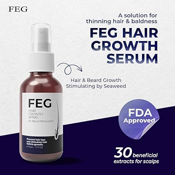 Feg Plus Beard & Hair Growth Serum Spray Powered By Nature For Visible Results | Best Quality Hair Growth Spray – Hair Serum – 60 Ml