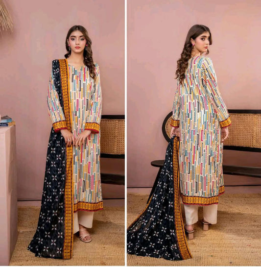 ✨ Zesh ✨ 3 Pieceunstitched Suit Zesh Summaer Lawn Collection 2025