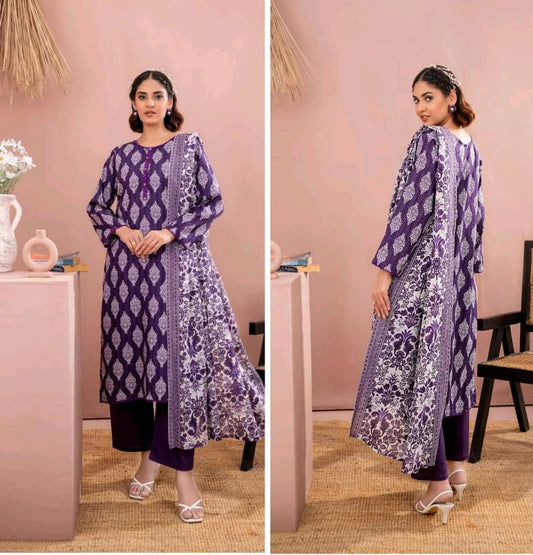 ✨ Zesh ✨ 3 Pieceunstitched Suit Zesh Summaer Lawn Collection 2025