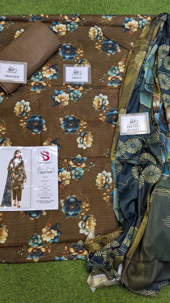 ✨ Binsaeed❤️ Bana Dora 3piece Unstitched Suit Summaer Lawn Collection