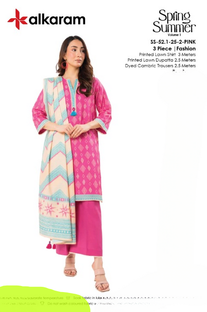 Alkaram Lawn | Unstitched Collection 3 Pieces Casual Wear| Summer Collection 2025 Collection Vol 1❤️