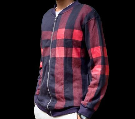 Men’s Stylish Zipper Jacket With Contrast Checked Zipper | Jacket For Men’s & Boys | Stylish Jacket For Formal & Casual Wear | Checked Design Jacket
